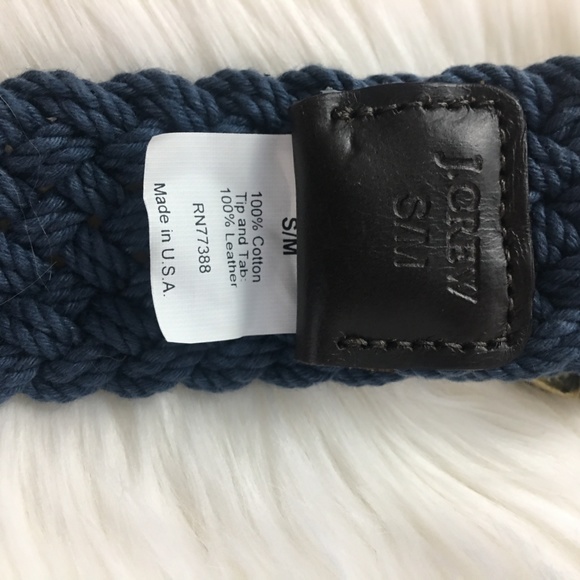 💎SOLD💎J. CREW Brass Sailboat Belt Blue Woven - Picture 3 of 4
